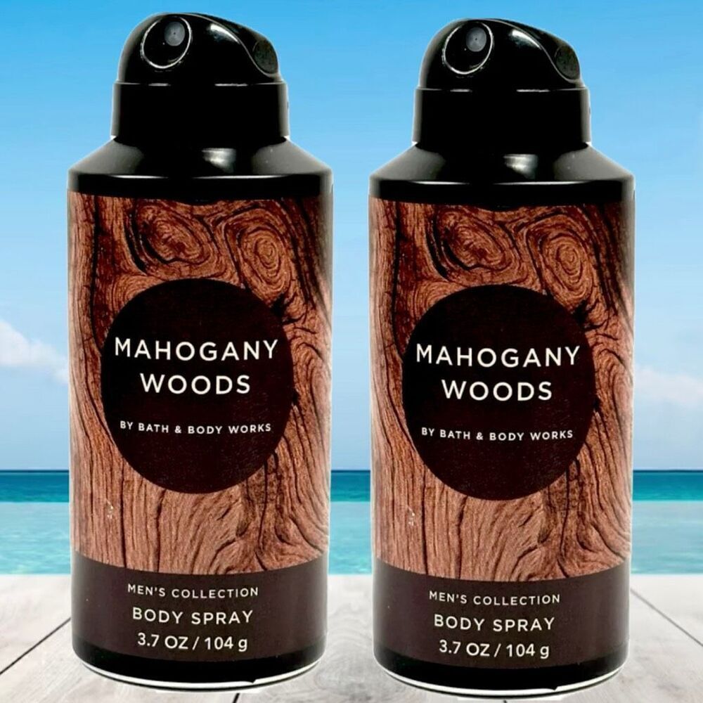 NWT Bath & Body Works Lot of 2 MAHOGANY WOODS Men Collection Body Spray Cologne